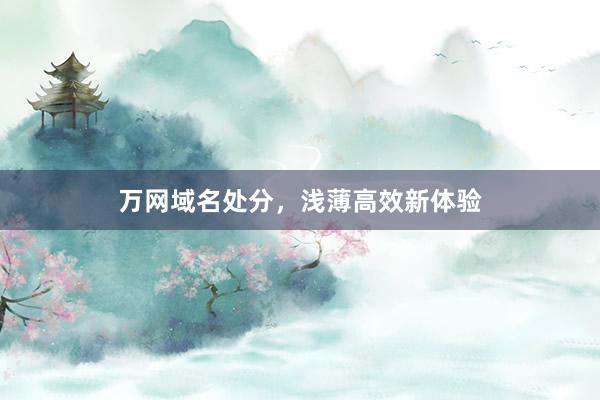 万网域名处分，浅薄高效新体验